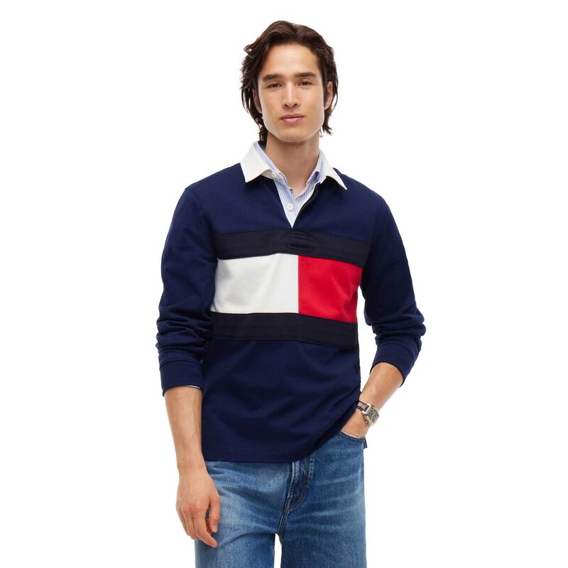 Tommy Hilfiger Colour-Blocked Flag Rugby Sweatshirt image number 0